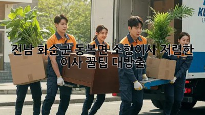 전남 화순군 동복면 소형이사, 저렴한 이사 꿀팁 대방출! ✨