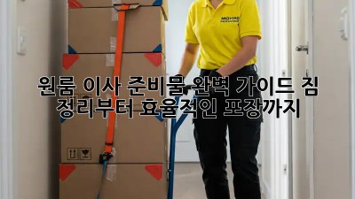 원룸 이사 준비물 완벽 가이드: 짐 정리부터 효율적인 포장까지!